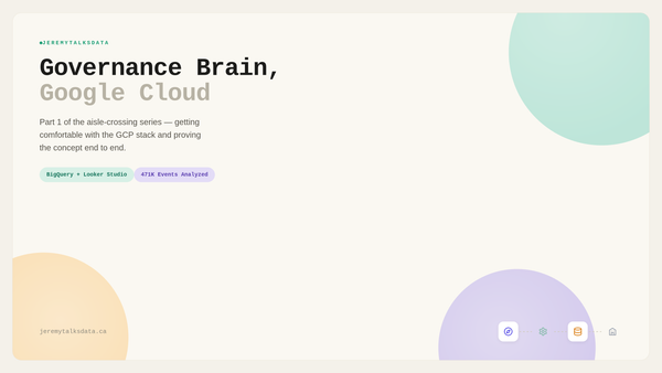 Part 1: Crossing the Aisle into the Engineering Side: I Took My Governance Brain to Google Cloud